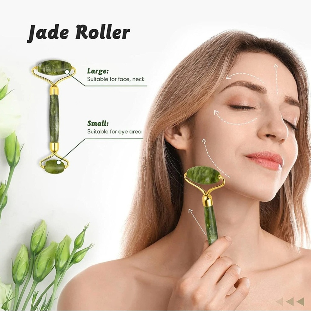 Green Jade Roller for Face and Neck